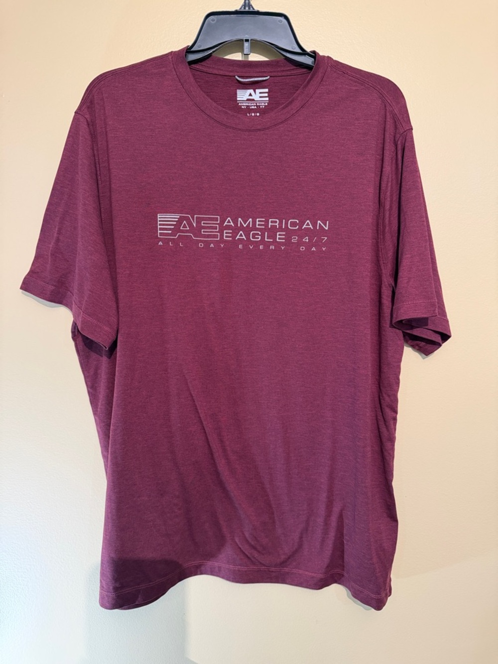 American Eagle Outfitters Men's Crew Neck Tee - Maroon